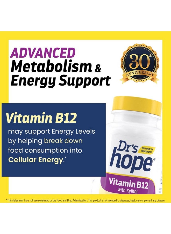 Dr’s Hope Vitamin B12 1000 Mcg, B12 Vitamins 1000 Mcg Help to Increase Metabolism, Energy Production and Nervous System Support, 120 Chewable Tablets - 1 Tablet Per Serving, Non-GMO & Gluten Free - Image 3