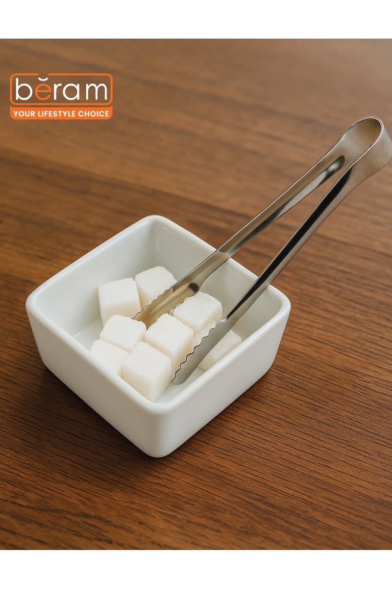 Beram Sugar Tong – Stainless Steel Mini Tongs for Sugar Cubes, Ice, Snacks & Tea Parties – Durable, Rust-Resistant (6, Silver, Zig Zag 12.5) - Image 3