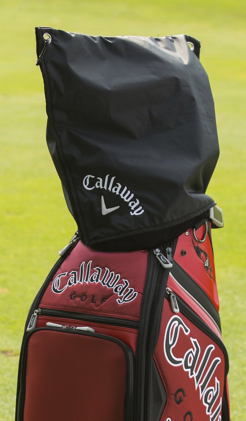 Callaway منشفة جولف 2 في 1 من كالاواي وغطاء مطر لحقيبة الجولف 18.00" × 18.00"، أسود - Image 3