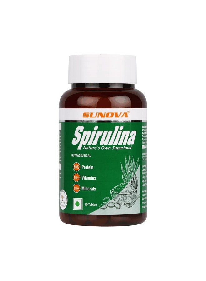 sunova Spirulina Tablets - Nature’S Own Superfood And Nutritional Supplement,Spirulina And Blue-Green Algae For Full Body Support - 60 Tablets (Pack Of 2) - Image 3