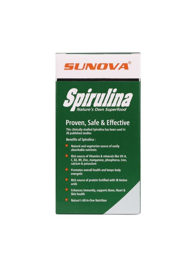 sunova Spirulina Tablets - Nature’S Own Superfood And Nutritional Supplement,Spirulina And Blue-Green Algae For Full Body Support - 60 Tablets (Pack Of 2) - Image 2