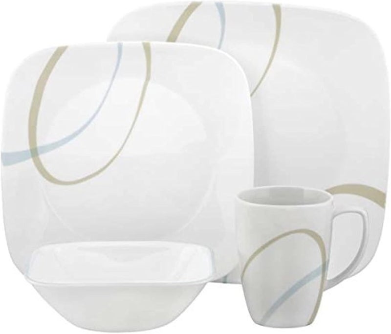 Corelle طقم أدوات المائدة من كوريل فيتريل زجاج الرمل والسماء - 16 قطعة - Image 1