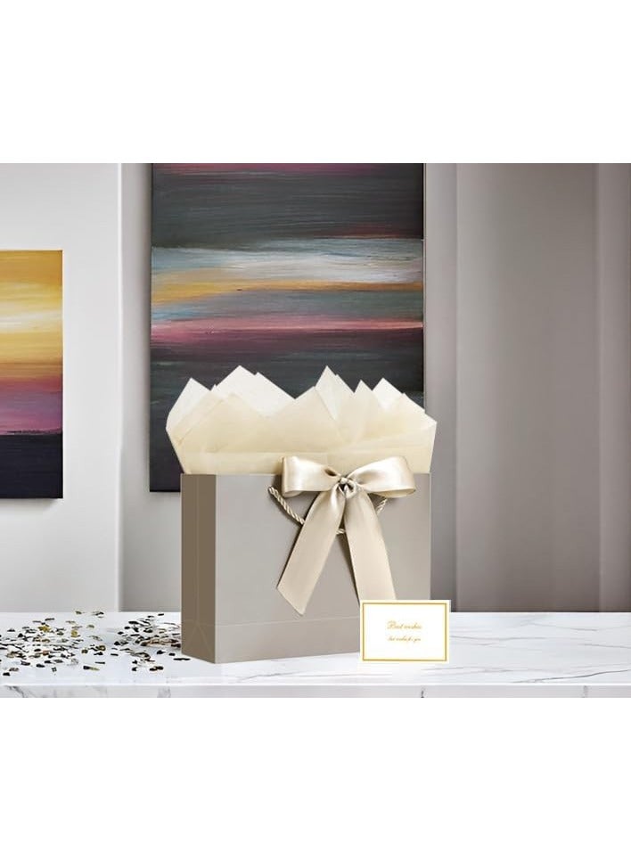 أكياس هدايا، 2 كيس هدايا كبير، 2 شريط و2 بطاقة تهنئة، 4 ورقات من المناديل الورقية، أكياس هدايا ورقية محمولة بمقابض، أكياس هدايا عيد الميلاد، أكياس هدايا حفلات الزفاف وعيد الأم - Image 5