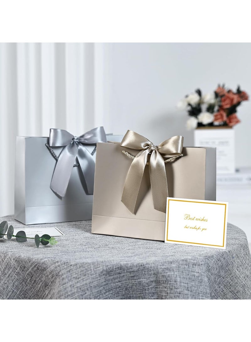 أكياس هدايا، 2 كيس هدايا كبير، 2 شريط و2 بطاقة تهنئة، 4 ورقات من المناديل الورقية، أكياس هدايا ورقية محمولة بمقابض، أكياس هدايا عيد الميلاد، أكياس هدايا حفلات الزفاف وعيد الأم - Image 4