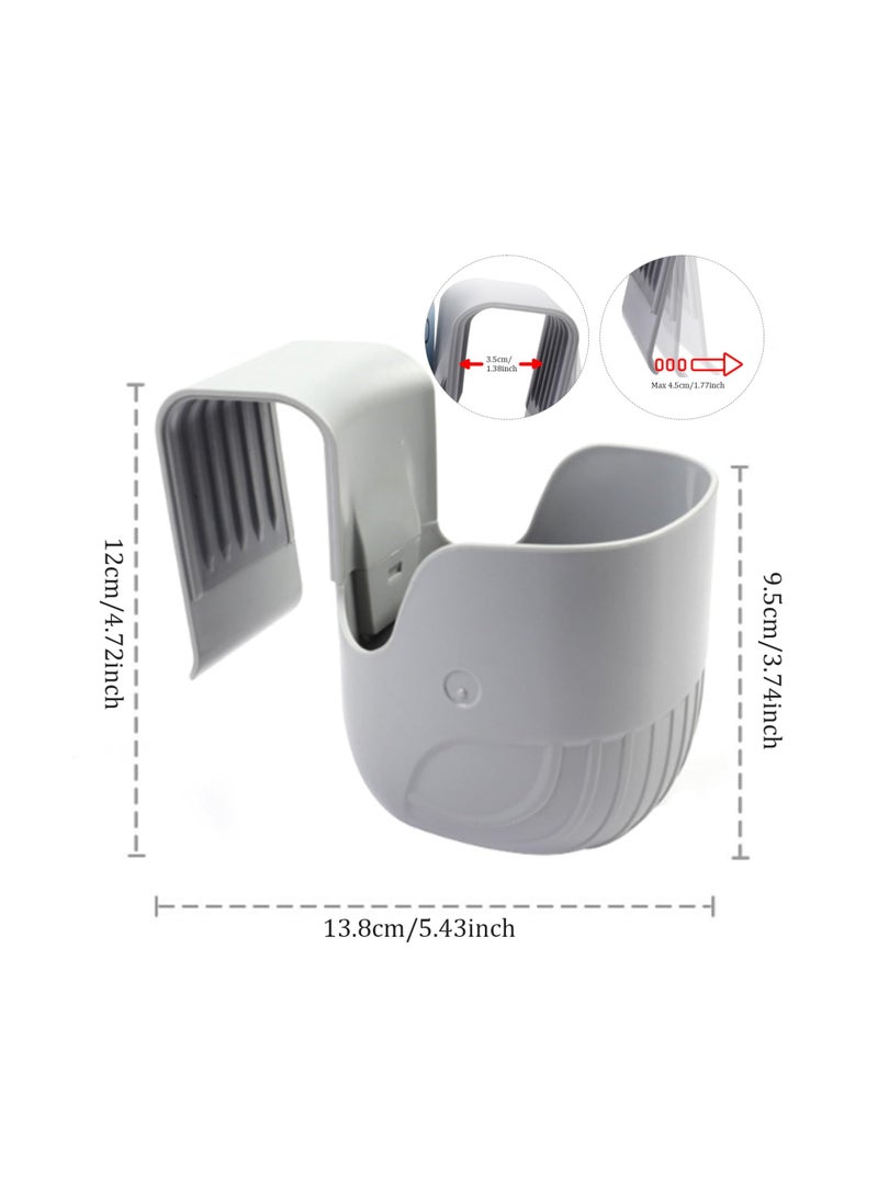 SOLARAE Car Seat Cup Holder, Drink Bottle Holder Child Safety, Seat Drink Holder Non-slip, Classic Gray Cup Organizer Portable, ABS Elastic Hook Cup Holder Universal Multi-purpose Cup Holder for Car Seat - Image 2