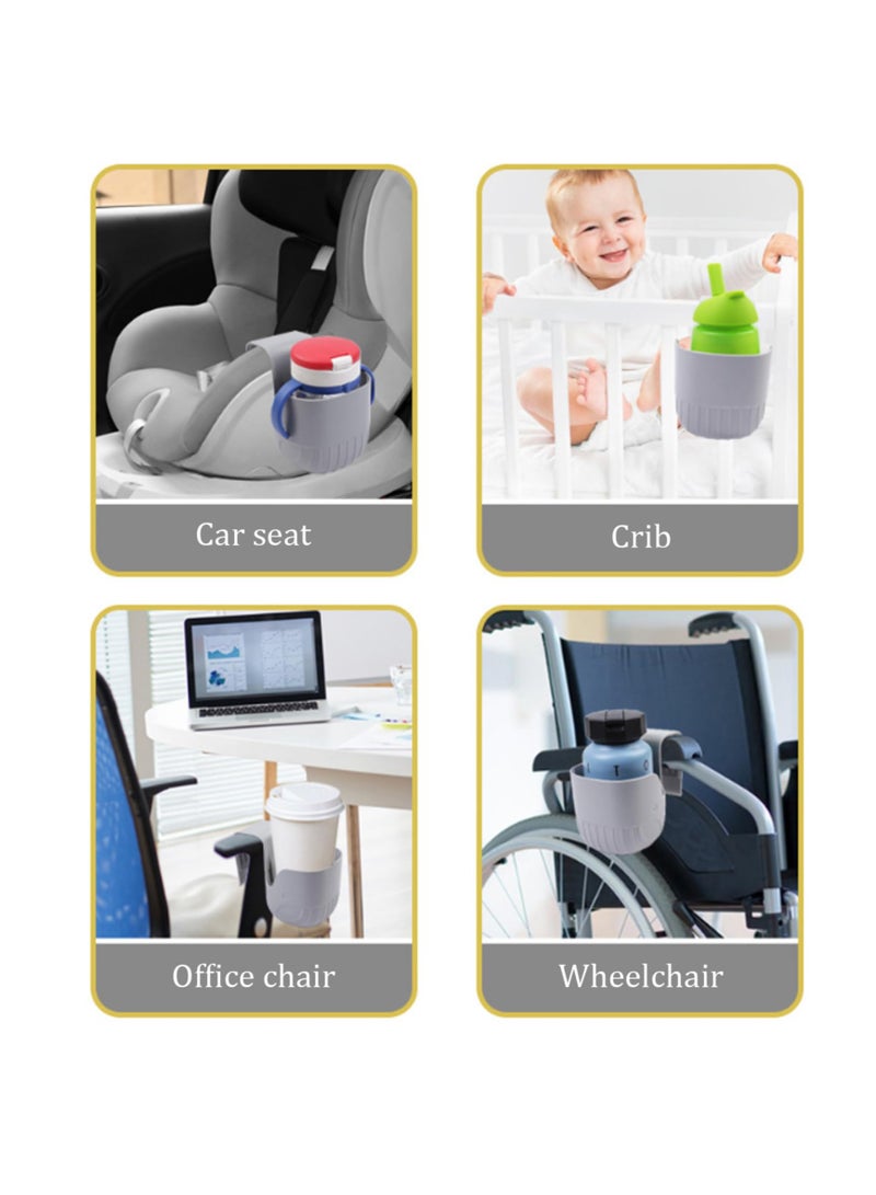 SOLARAE Car Seat Cup Holder, Drink Bottle Holder Child Safety, Seat Drink Holder Non-slip, Classic Gray Cup Organizer Portable, ABS Elastic Hook Cup Holder Universal Multi-purpose Cup Holder for Car Seat - Image 3