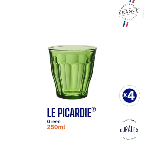 Duralex® Picardie Green Glass Tumbler 250ml Set of 4 Glasses - Image 3