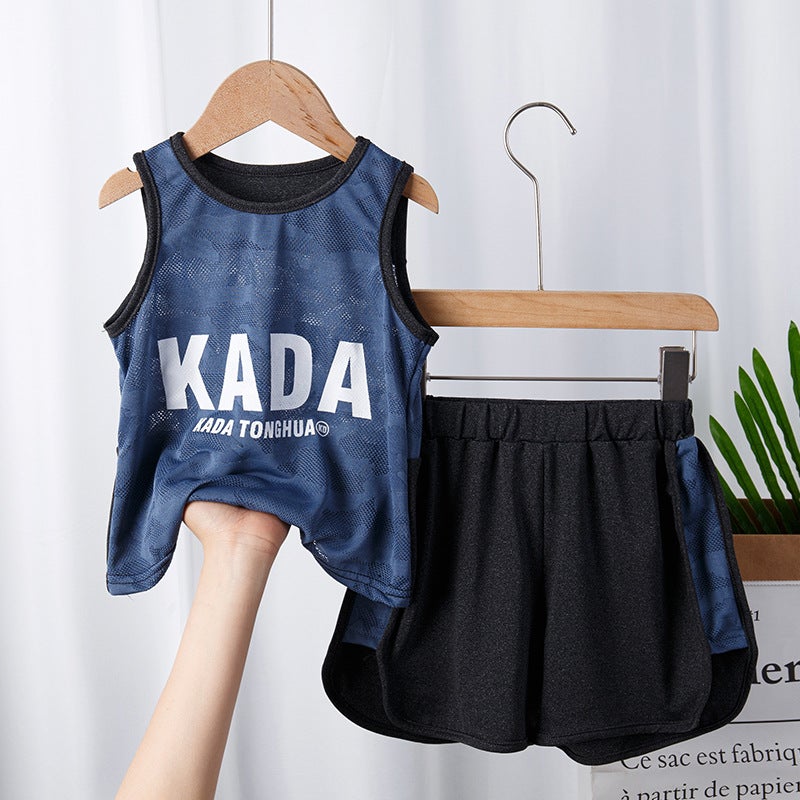 Children'S Sports Vest Suit Children'S Clothing Summer Summer Thin Mesh Basketball Clothes Training Clothes Girls Boys New - Image 1