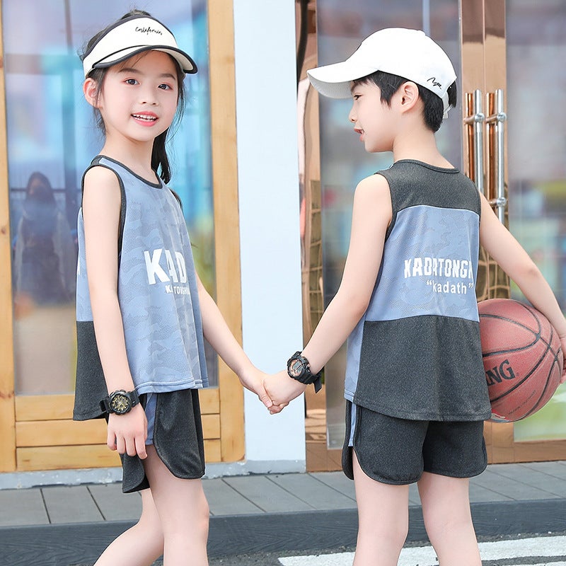 Children'S Sports Vest Suit Children'S Clothing Summer Summer Thin Mesh Basketball Clothes Training Clothes Girls Boys New - Image 4
