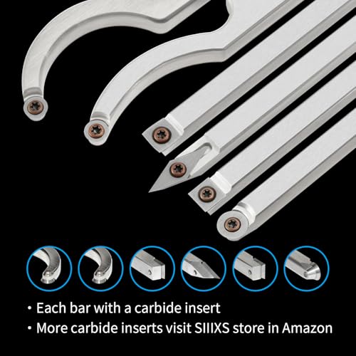 SIIIXS Full Size Carbide Wood Lathe Turning Tool Kit with Wooden Box, 6pcs 18" Professional Carbide Lathe Tools including Swan Neck Hollower, Rougher, Finisher, Beech Handle with Rubber - Image 4