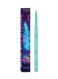 Rude City of Flashing Lights Micro Retractable Liner Real Teal 