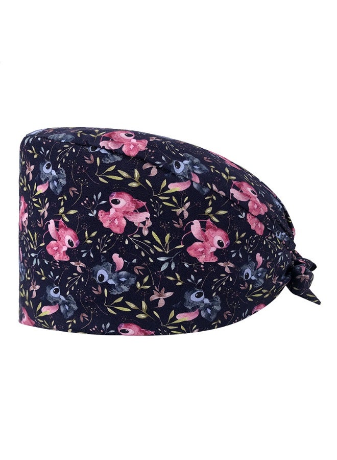 NIBEMINENT Surgical Caps Medical Scrub Hat  Long Hair Dentist Skullcaps Veterinary Hats with Botton Chef Nursing Hats