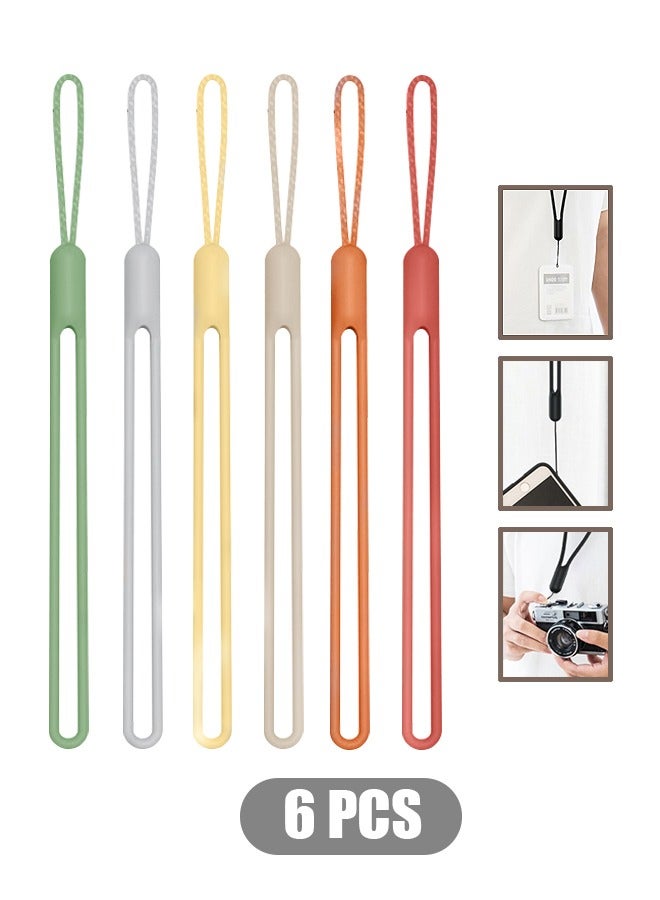 6 Pcs Wrist Lanyard Short Lanyard, Phone Wrist Lanyard Straps Hand Lanyards Small Short Silicone Rubber Charms for CellPhone Pen Umbrella Water Cup kettle Keys Badges (Colorful) - Image 1