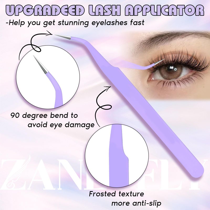 zanlufly Self Adhesive Lash Clusters Natural No Glue Individual Lashes 10-12MM Wispy Self Adhesive Eyelash Clusters with Clear Strips DIY Eyelash Extensions by zanlufly - Image 5