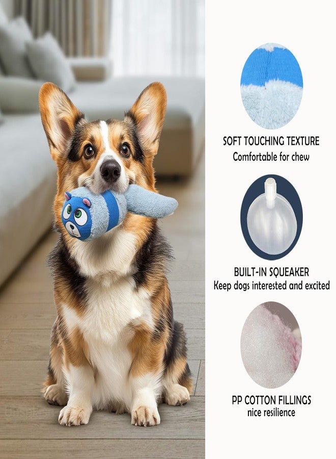 Plushmate x Petaholic Interactive Squeaky Squirrel Dog Toy | Plush with Crinkle Paper & Soft Cotton Stuffing | Chew Toy for Teething, Cuddling, Playing & Training | For Puppies & Small Dogs - Fox Blue - Image 3