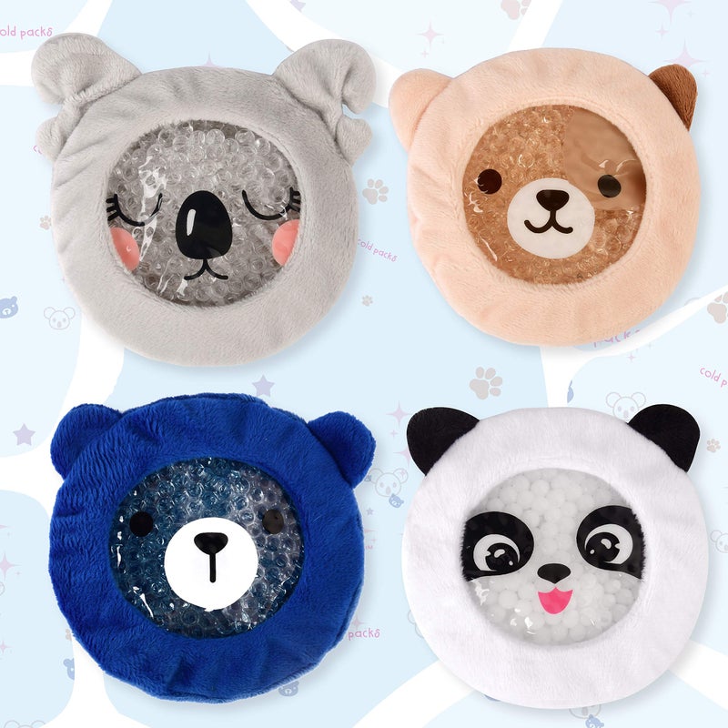 LeonnsÂ® Kids Ice Packs for Boo Boos, Reusable Cold Packs for Toddlers and Children with Soft Animal Covers | Relief for Bumps, Swelling, Bruises and Pain - Cute Gel Ice Pack Set 4-Pack (Panda) - Image 1