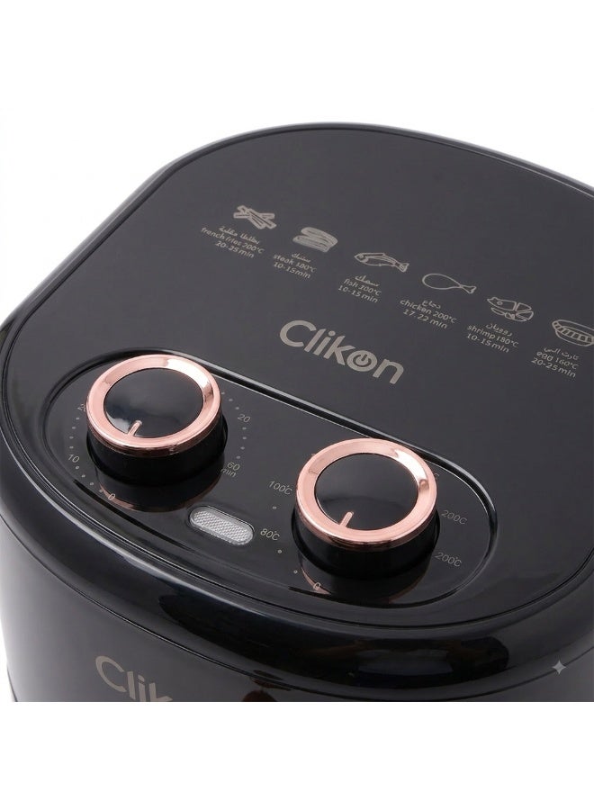 Clikon 1200W Air Fryer | 4L Capacity | Practical Air Cooking | Convenient Kitchen Appliance | 2-Year Warranty | CK353 | Black 4 L 1200 W CK353 Black/Brown - Image 4