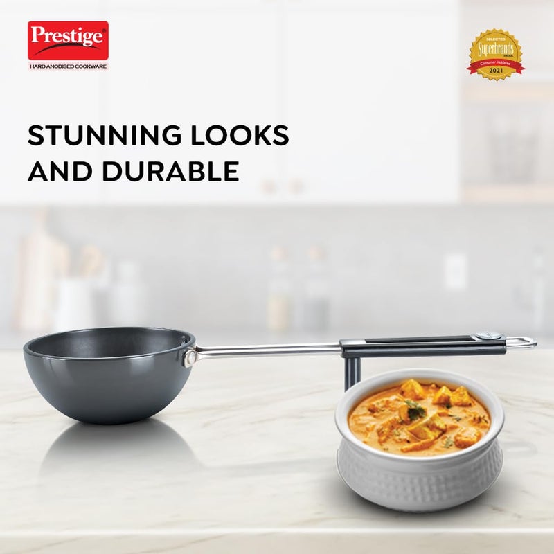 Prestige Aluminium Hard Anodised Tadka Pan 10 cm Black - Image 2