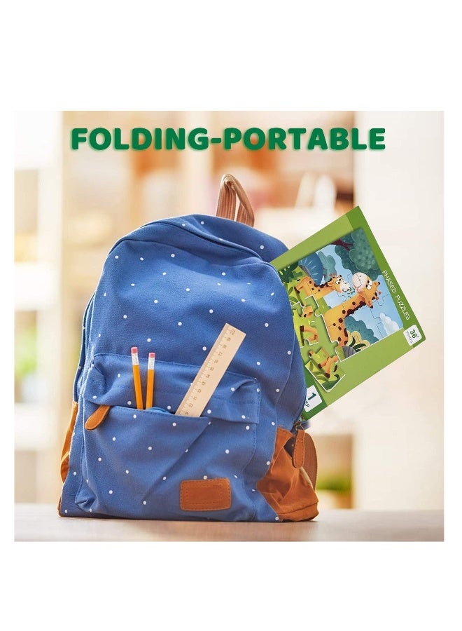 Magnetic Puzzles for Kids Ages 4 5 6 7 8 Three Wooden Jigsaw 37 Piece Animal Book Party Favors  Girls and Boys Travel Activities Toys - Image 5