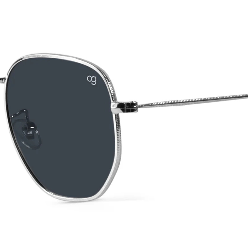 ووجلز نظارة شمسية سداسية مستقطبة فضية