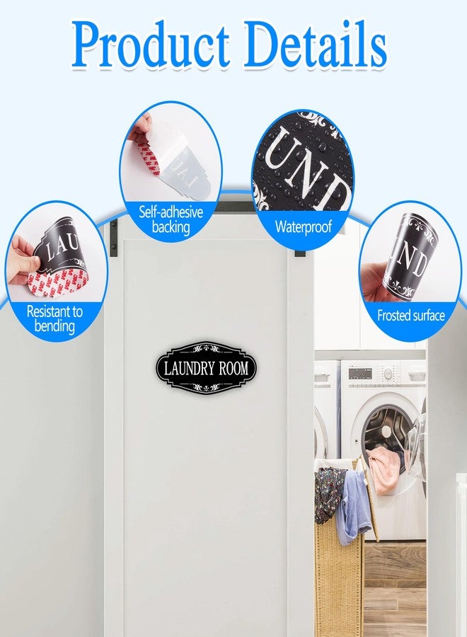 LUHIMO Laundry Room Door Sign for Business and Home，Self-adhesive Waterproof Cute Laundry Room Door Sticker Decals for House, Apartment, Hotel Laundromat Decor（Black） - Image 4