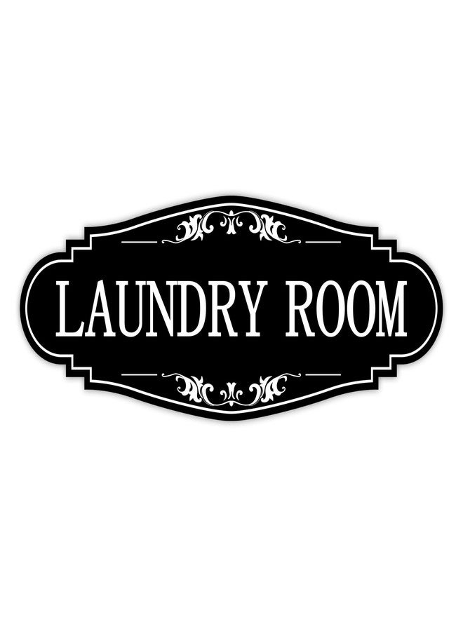 LUHIMO Laundry Room Door Sign for Business and Home，Self-adhesive Waterproof Cute Laundry Room Door Sticker Decals for House, Apartment, Hotel Laundromat Decor（Black） - Image 1