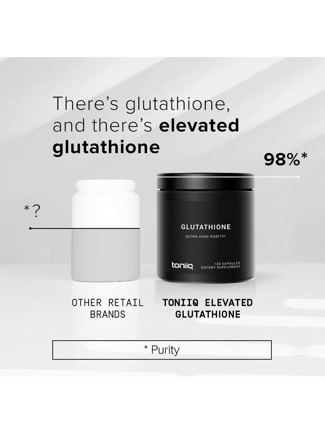 Toniiq كبسولات الجلوتاثيون عالية القوة 1000 مجم، تركيبة مركزة بنسبة 98%+ نقية للغاية ومتوفرة بيولوجيًا، تخمير غير معدّل وراثيًا، 120 كبسولة، مكمل الجلوتاثيون المخفض، تم اختباره من قبل جهة خارجية - Image 5