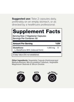 Toniiq Ultra High Strength Glutathione Capsules 1000Mg Concentrated Formula 98%+ Highly Purified And Bioavailable Non Gmo Fermentation 120 Capsules Reduced Glutathione Supplement Third Party Tested  - Image 3