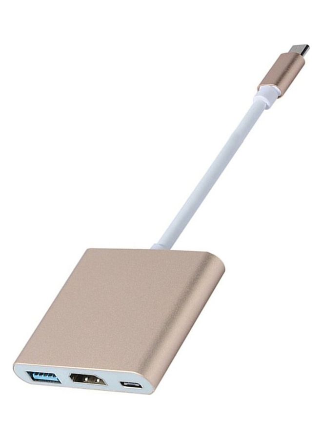 نيبمينينت محول 3 في 1 من USB Type-C إلى HDMI ذهبي/ أبيض - Image 2