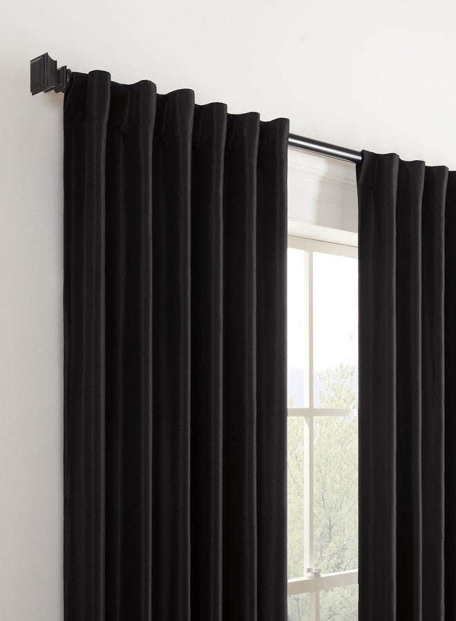 ECLIPSE Fresno Modern Blackout Thermal Rod Pocket Window Curtain for Bedroom (1 Panel), 52" x 63", Black - Image 3