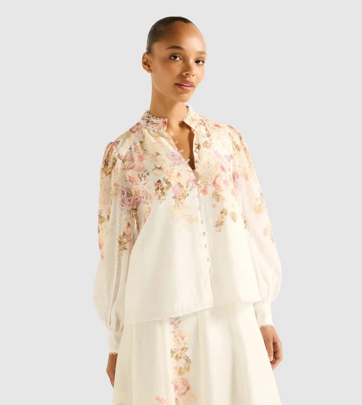 EMMA Floral Printed Long Sleeves Top