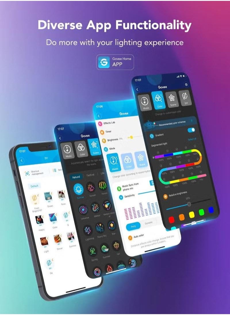 شو وو - أضواء حبل نيون RGBIC مع تصميم مزامنة الموسيقى DIY يعمل مع مساعد Alexa Google، أضواء شريط LED بطول 10 أقدام لديكور غرفة نوم الألعاب وغرفة المعيشة (لا تدعم 5G WiFi) - Image 1