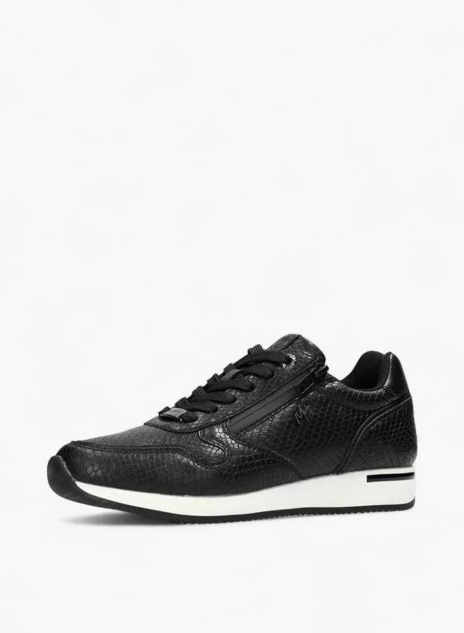 MEXX BLACK Textured Lace-Up Sneakers for Women | Best Price UAE