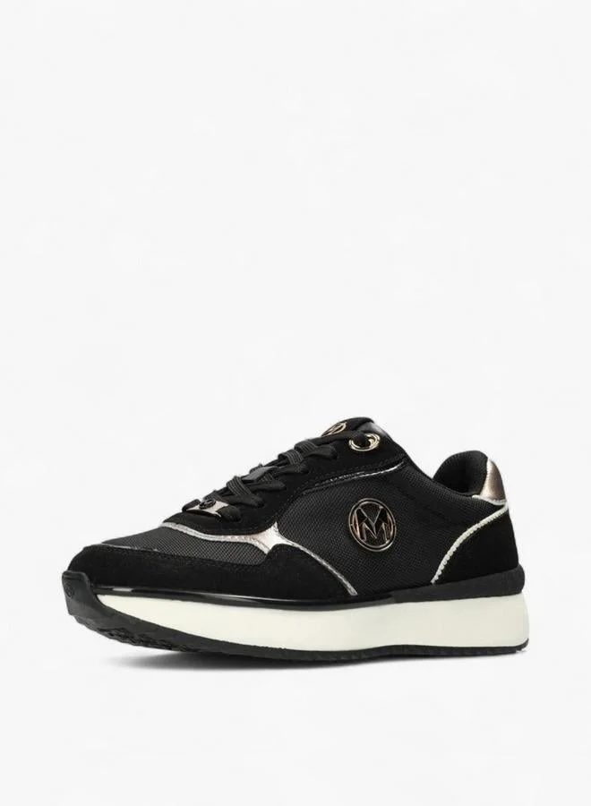 MEXX BLACK Textured Lace-Up Sneakers for Women | Best Price UAE