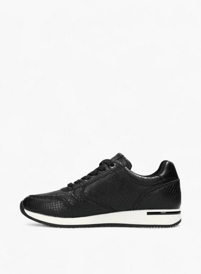 MEXX BLACK Textured Lace-Up Sneakers for Women | Best Price UAE