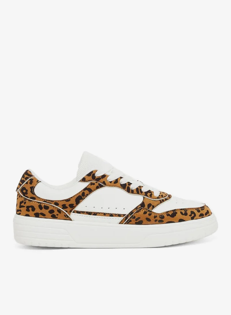 Styli Leopard Print Lace Up Sneaker