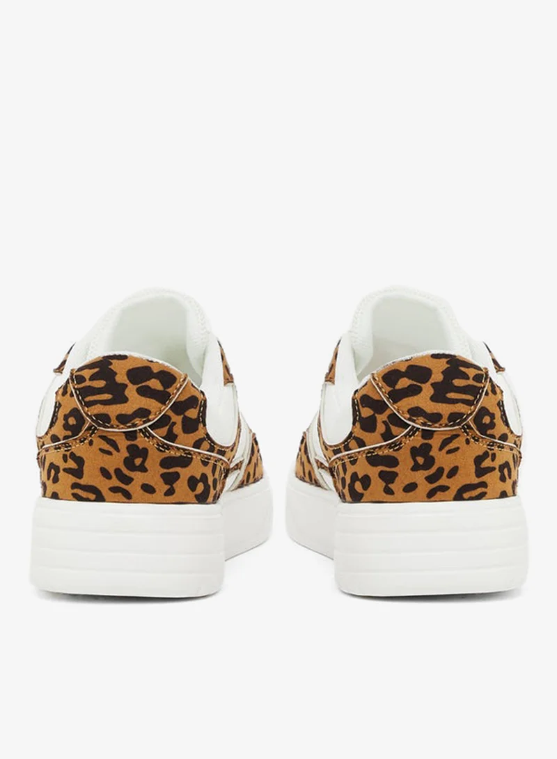 Styli  Leopard Print Lace Up Sneaker for Women | Best Price UAE