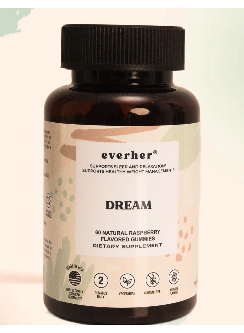 ايفرهير إيفرهير دريم جاميز | صنع في أمريكا | يحتوي على الميلاتونين و L-ثيانين لدعم النوم والاسترخاء والهدوء | خالٍ من السكر | نباتي | نكهات طبيعية | 60 قطعة - Image 1