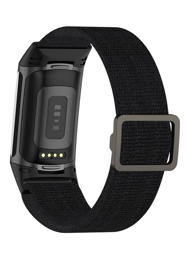 Loquat Nylon Strap For Fitbit Charge 5 / Charge 6 Black - Image 2