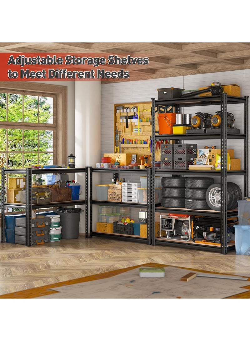 Chulovs Heavy-Duty 5-Tier Adjustable Metal Storage Shelving Unit, Capacity Garage Utility Rack & Organizer (Black, 60*30*180 cm) – Suitable for Kitchen Pantry, Basement, Bathroom & Laundry Room - Image 4
