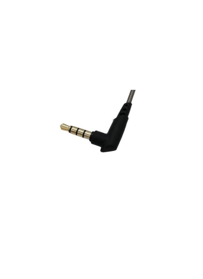 Product Three-button With Microphone Wire Control Subwoofer In-ear Metal Phone Headset For Apple Android-Color:Titanium Gray