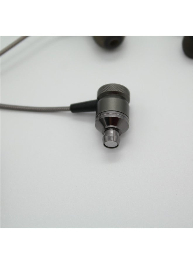 Product Three-button With Microphone Wire Control Subwoofer In-ear Metal Phone Headset For Apple Android-Color:Titanium Gray