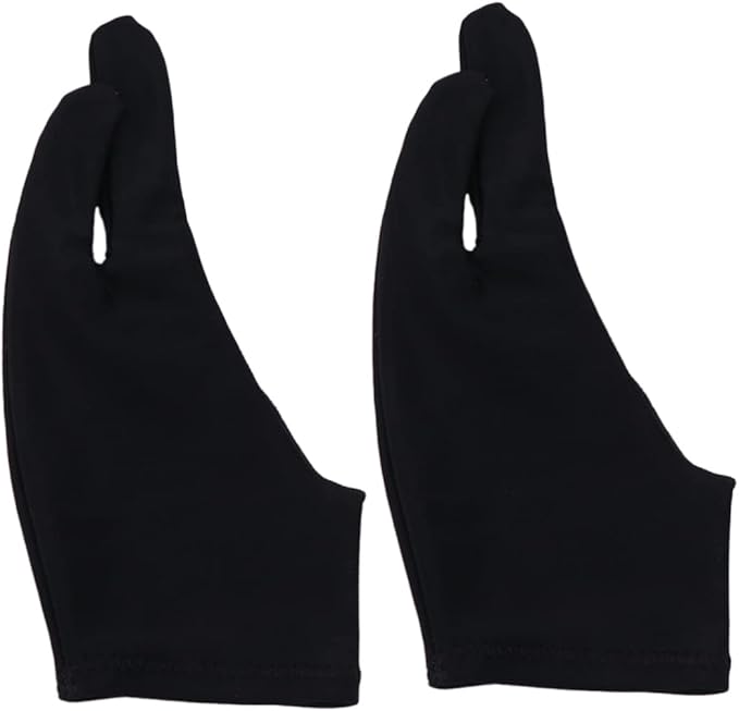 Two Finger Artist Drawing Glove Black Large Comfortable Painting Glove Set Of 2 - Image 1