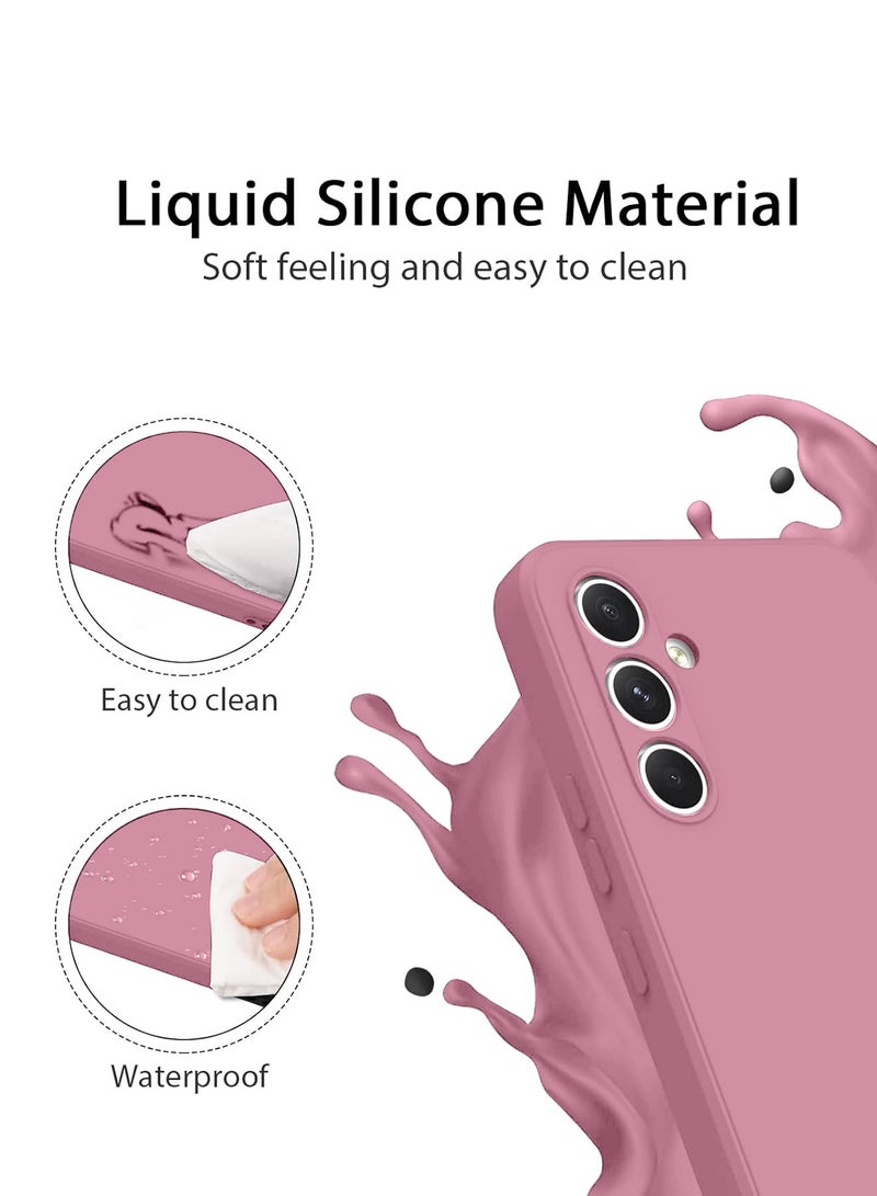 دبليو تيك غطاء حماية من السيليكون السائل الناعم لهاتف سامسونج جالاكسي A55 5G 2024 وردي - Image 5