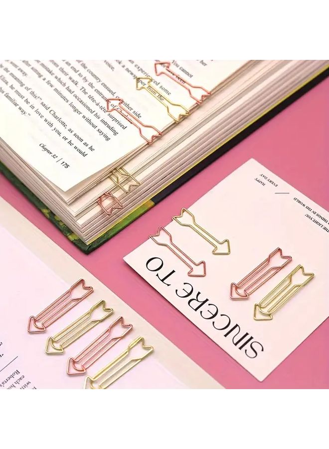 روز جولدن 10 قطعة مشابك ورق على شكل سهام تصميم ملون دوّار كارتوني - Image 3