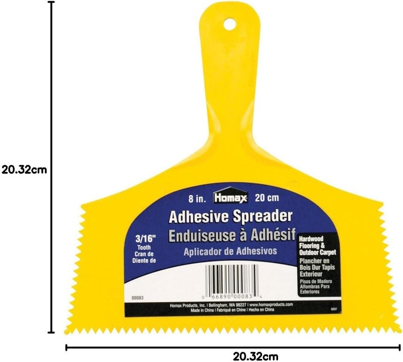 Homax 8-Inch Wide Outdoor Carpet Adhesive Spreader with 3/16-Inch Notch - Image 2