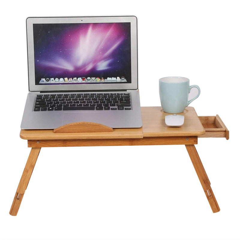 Adjustable Laptop Desk Portable Folding Bed Tray With Drawer 19 53 Inch Lightweight - Image 4
