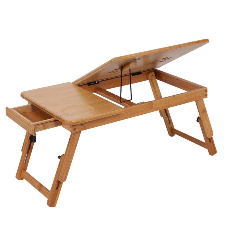 Adjustable Laptop Desk Portable Folding Bed Tray With Drawer 19 53 Inch Lightweight - Image 3