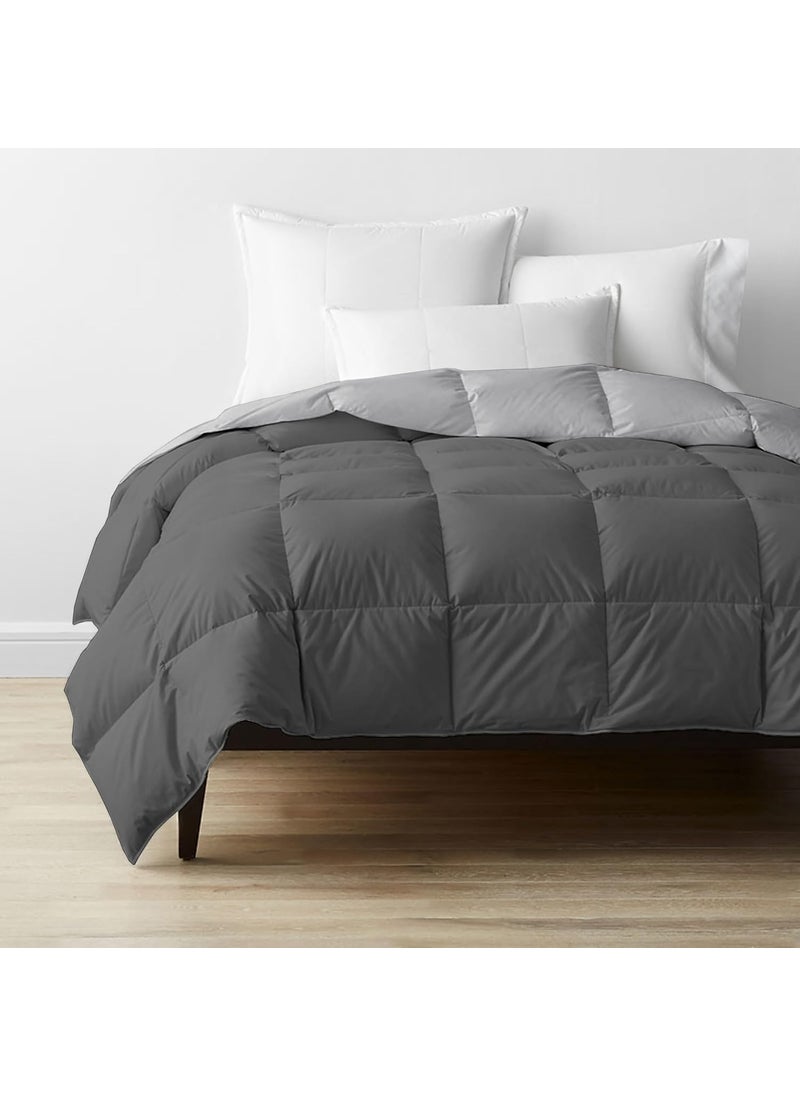 Grace Linen Grace Linen Reversible Comforter King Size Soft Microfiber 300 GSM Comforter for Winter Blanket Soft Luxury Design DuvetBlanket King Size 92X106 Dark GreySilver Grey Color  - Image 3