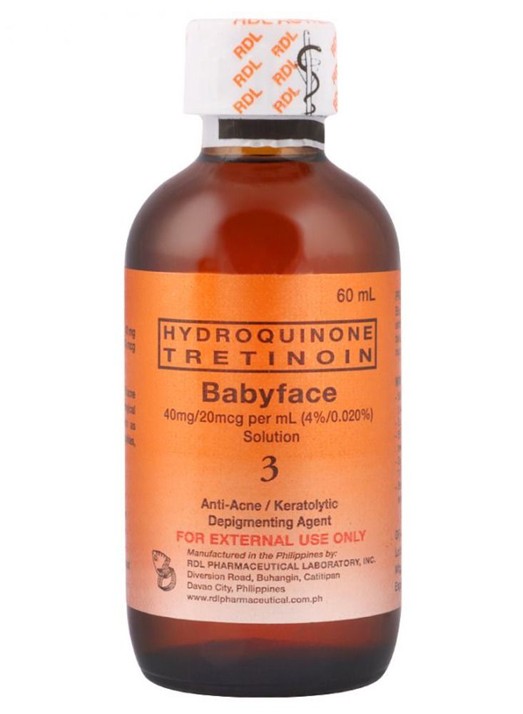 RDL Babyface Hydroquinone Tretinoin Solution Clear 60ml - Image 2